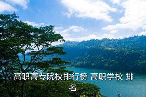  高職高專院校排行榜 高職學校 排名