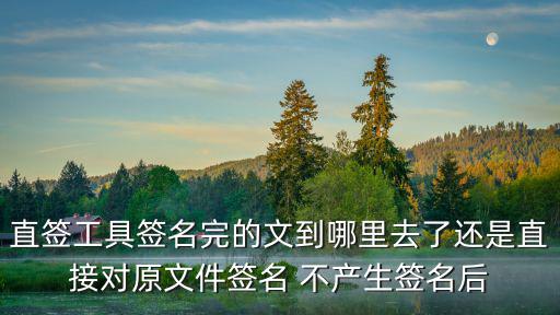 一窗通簽字后如何查看文件，直簽工具簽名完的文到哪里去了還是直接對原文件簽名 不產生簽名后