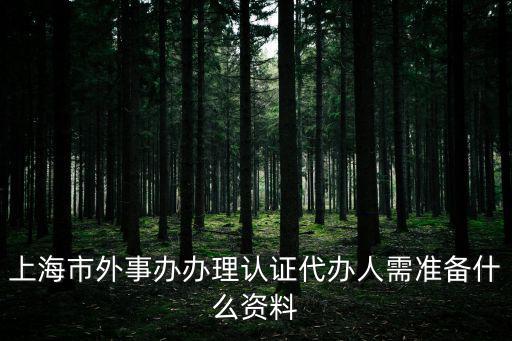 上海市外事辦辦理認(rèn)證代辦人需準(zhǔn)備什么資料