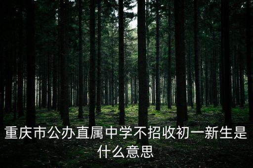 重慶市金溪中學(xué)招不到生，重慶市公辦直屬中學(xué)不招收初一新生是什么意思