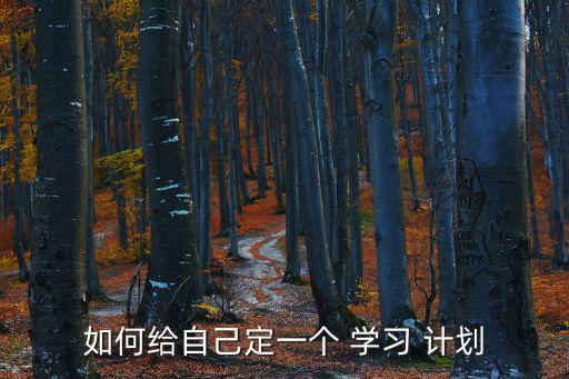 如何給自己定一個 學習 計劃