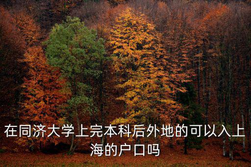 在同濟(jì)大學(xué)上完本科后外地的可以入上海的戶口嗎