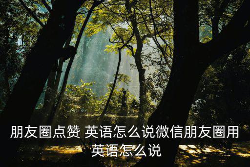 朋友圈點贊 英語怎么說微信朋友圈用 英語怎么說