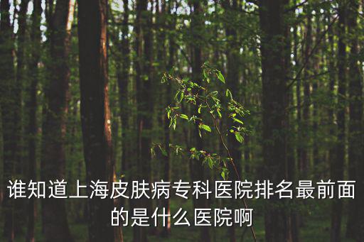 誰知道上海皮膚病專科醫院排名最前面的是什么醫院啊