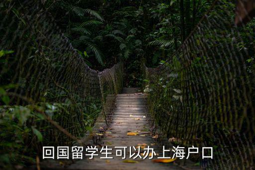 回國留學生可以辦上海戶口