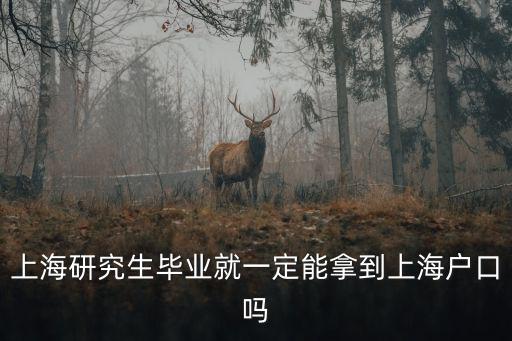 上海研究生畢業就一定能拿到上海戶口嗎