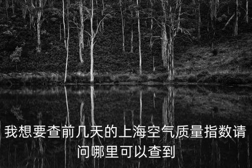 我想要查前幾天的上海空氣質量指數請問哪里可以查到