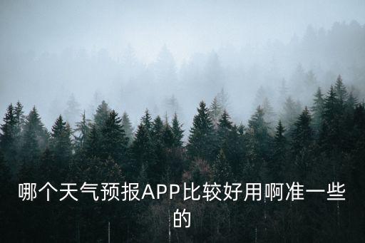哪個天氣預報APP比較好用啊準一些的