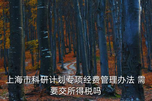 上海市科研計劃專項經(jīng)費管理辦法 需要交所得稅嗎