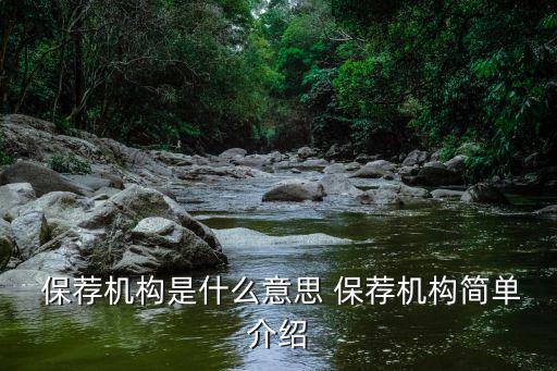  保薦機構(gòu)是什么意思 保薦機構(gòu)簡單介紹