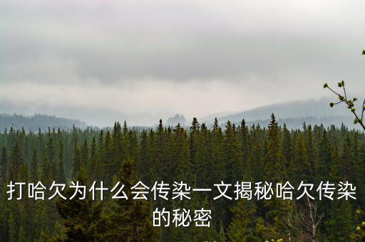 打哈欠為什么會傳染一文揭秘哈欠傳染的秘密