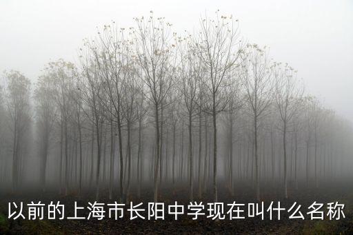 以前的上海市長陽中學(xué)現(xiàn)在叫什么名稱