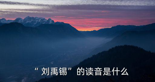 “ 劉禹錫”的讀音是什么
