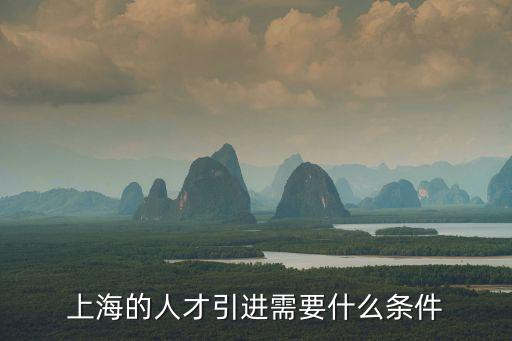 上海的人才引進需要什么條件