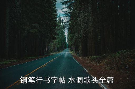 鋼筆行書字帖 水調歌頭全篇