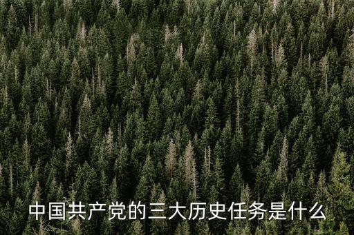 中國共產黨的三大歷史任務是什么