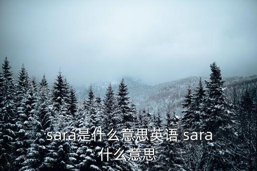  sara是什么意思英語 sara什么意思