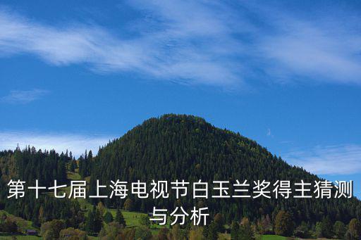 第十七屆上海電視節白玉蘭獎得主猜測與分析