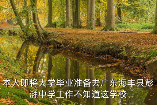本人即將大學畢業準備去廣東海豐縣彭湃中學工作不知道這學校