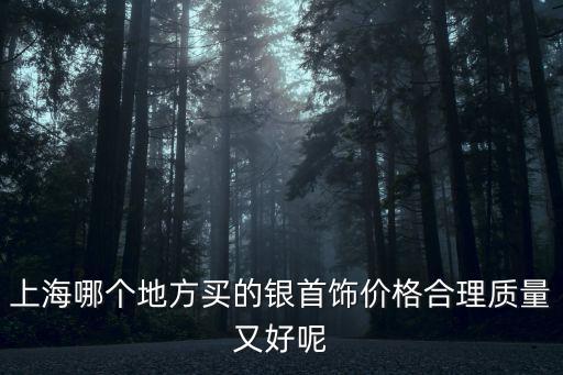 上海哪個地方買的銀首飾價格合理質量又好呢