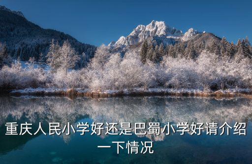 重慶人民小學(xué)好還是巴蜀小學(xué)好請介紹一下情況