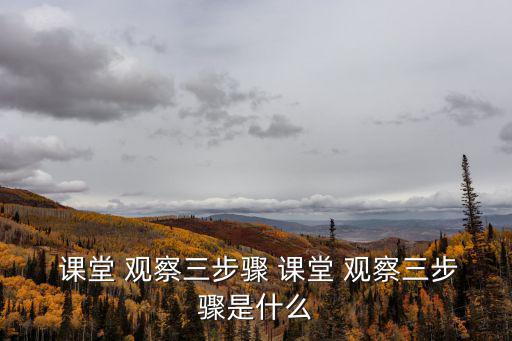  課堂 觀察三步驟 課堂 觀察三步驟是什么