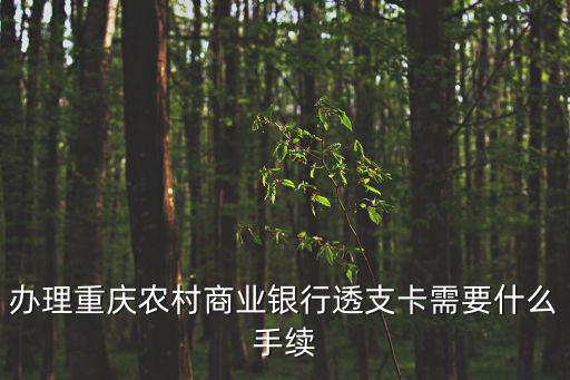 辦理重慶農(nóng)村商業(yè)銀行透支卡需要什么手續(xù)
