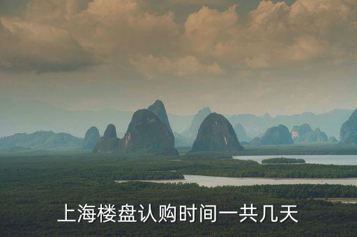 上海樓盤認購時間一共幾天