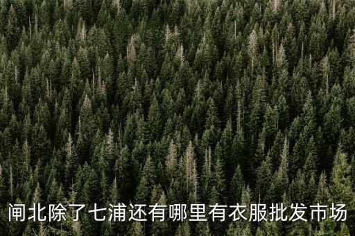 閘北除了七浦還有哪里有衣服批發市場