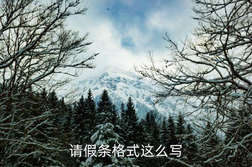 請假條格式這么寫