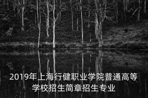 2019年上海行健職業學院普通高等學校招生簡章招生專業
