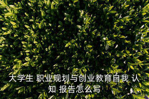 大學生 職業(yè)規(guī)劃與創(chuàng)業(yè)教育自我 認知 報告怎么寫