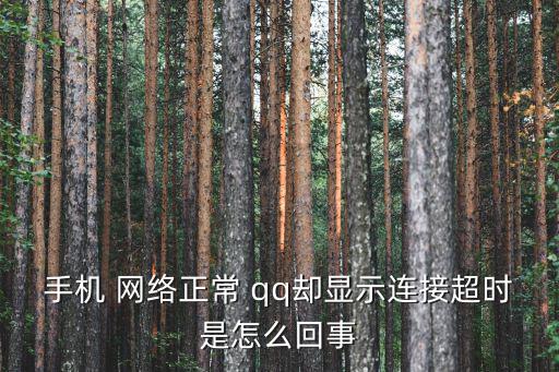 手機 網絡正常 qq卻顯示連接超時是怎么回事