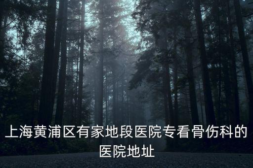 上海黃浦區有家地段醫院專看骨傷科的醫院地址