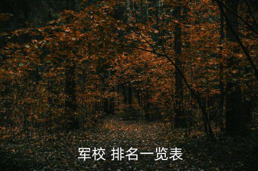 軍校 排名一覽表