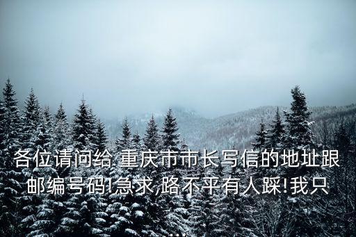 各位請問給 重慶市市長寫信的地址跟郵編號碼!急求,路不平有人踩!我只...