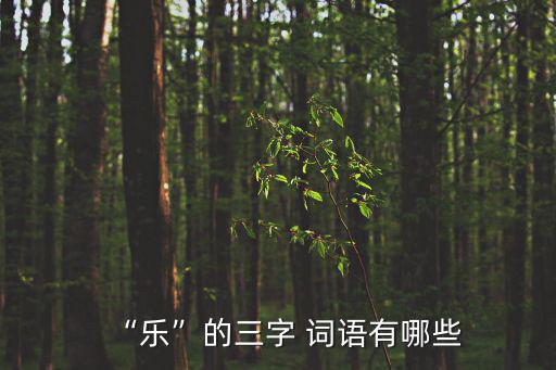 樂的詞語,序言第一集:樂學(xué)樂府、樂園、樂馳、樂舞