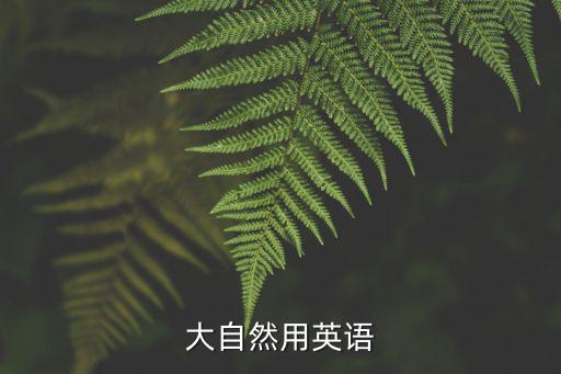 大自然英語，關于大自然的單詞