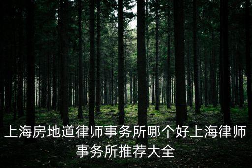 上海房地道律師事務所哪個好上海律師事務所推薦大全