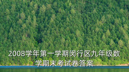 2008學年第一學期閔行區九年級數學期末考試卷答案