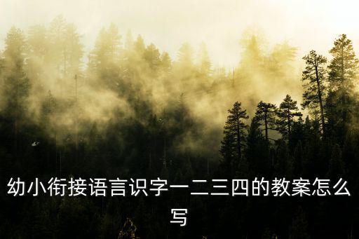幼小銜接語言識字一二三四的教案怎么寫