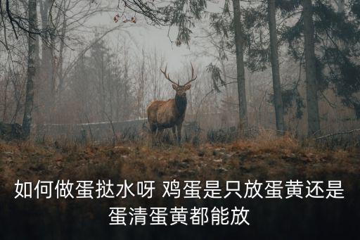 如何做蛋撻水呀 雞蛋是只放蛋黃還是蛋清蛋黃都能放