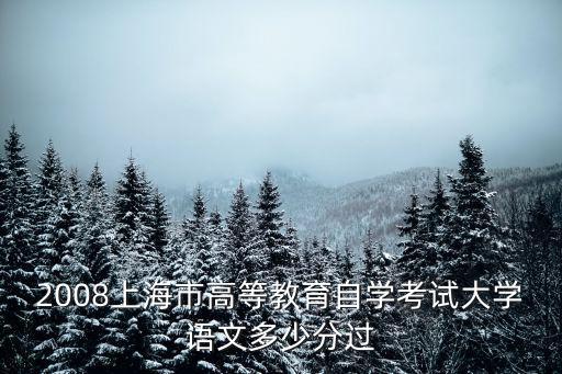 2008上海市高等教育自學考試大學語文多少分過