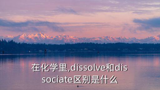 在化學里,dissolve和dissociate區別是什么