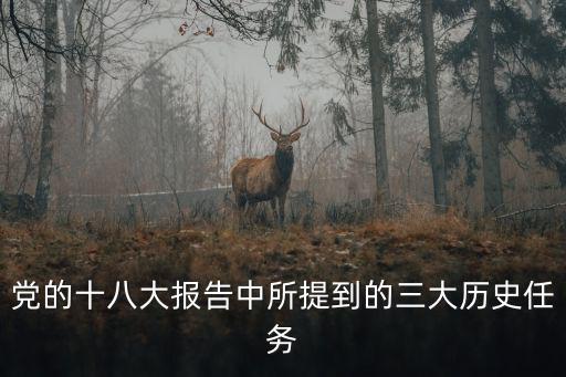 黨的十八大報告中所提到的三大歷史任務(wù)
