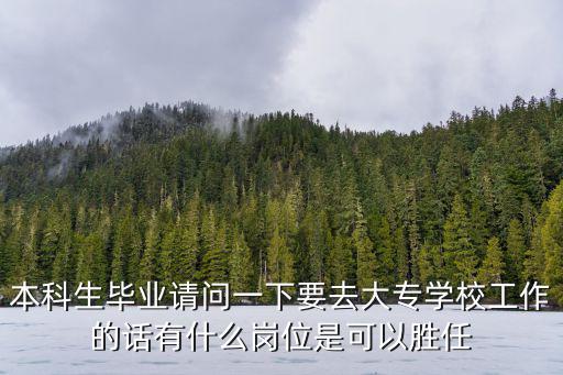 本科生畢業(yè)請(qǐng)問一下要去大專學(xué)校工作的話有什么崗位是可以勝任