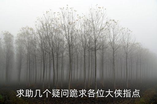 求助幾個疑問跪求各位大俠指點