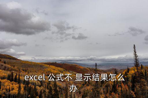  excel 公式不 顯示結果怎么辦