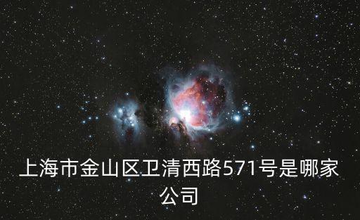 上海市金山區衛清西路571號是哪家公司