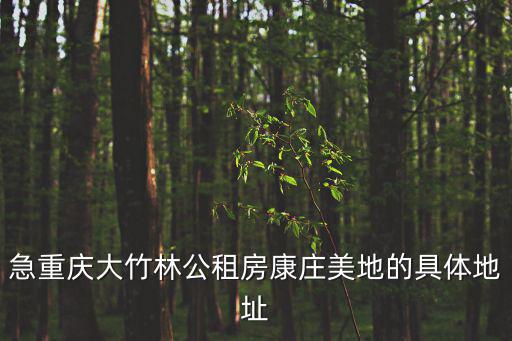 重慶市大竹林康莊美地屬于哪個區，重慶康莊屬于哪個鎮